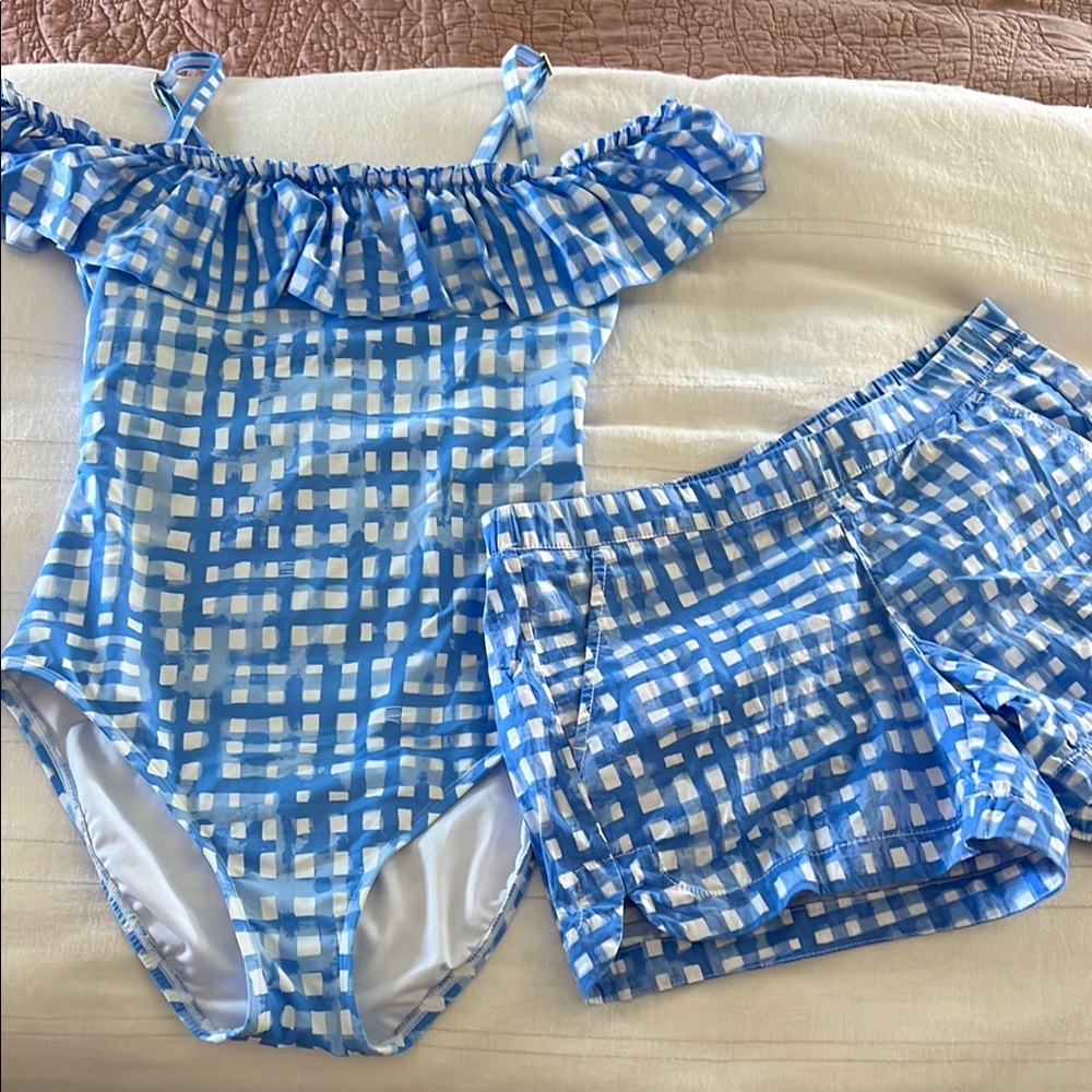 Lilly Pulitzer White and blue swim set